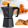 Techwood TCA-006 Cafetière Moka Traditionnelle en Aluminium  6 Tasses Coloris Noir