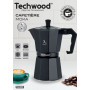 Techwood TCA-012 Cafetière Moka Traditionnelle en Aluminium  12 Tasses Coloris Noir