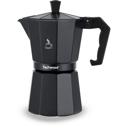 Cafetière Moka Traditionnelle en Aluminium  - Techwood TCA-012 - 12 Tasses - Utilisable sur tous types de feux - Colo...