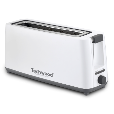 Grille-Pain Jumbo Techwood TGP-402- 900W Max. Longue et large fente - Coloris Blanc