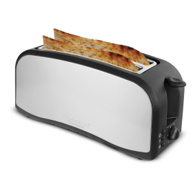 Grille Pain INOX Techwood TGPI-1416 - Tiroir Ramasse-miettes  - Puissance : 1400W - Coloris Noir