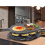 Appareil à Raclette Techwood  TRA-8140 - Grill & Crêpière" 8 personnes 1200-1400W Coloris Noir
