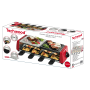 Raclette-Grill-Plancha-Pierre de Cuisson, Techwood TRGP-885 1200 W, Inclus : 8 Poêlons - Coloris Rouge