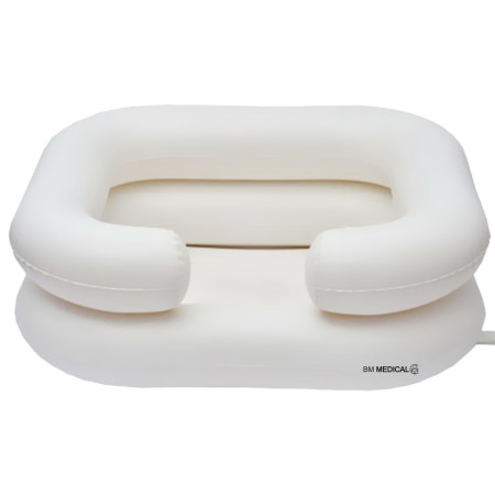 Bac à Shampooing Gonflable - Bm Médical B-10-S - Creux confortable pour poser la nuque - Vinyle longue durée (sans La...