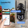 somlife Caméra Surveillance WiFi intérieure 360° 3MP , Vision nocturne, Notification tel, Détection,Suivi de mouvemen...
