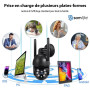 somlife Caméra Surveillance WiFi intérieure 360° 3MP , Vision nocturne, Notification tel, Détection,Suivi de mouvemen...