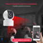 somlife Caméra Surveillance WiFi intérieure 360° 2MP , Vision nocturne, Notification tel, Détection,Suivi de mouvemen...