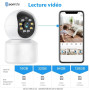 somlife Caméra Surveillance WiFi intérieure 360° 2MP , Vision nocturne, Notification tel, Détection,Suivi de mouvemen...
