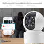 somlife Caméra Surveillance WiFi intérieure 360° 2MP , Vision nocturne, Notification tel, Détection,Suivi de mouvemen...