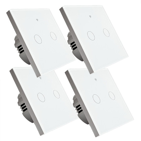 lot 4 interrupteurs connecté tactile double Somlife application tuya smart life  Compatible avec Alexa/Google Home
