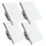 lot 4 interrupteurs connecté tactile double Somlife application tuya smart life  Compatible avec Alexa/Google Home
