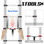 Échelle Télescopique BM TOOLS  3,8M en acier inoxydable, Charge 150kg Pliable Extensible Unique Droite Multi-fonction...