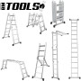 Échelle Multifonctions BM TOOLS BMT-4X3-MULTI en ALU, 4x3 marches - 3,55 m de Long. / Pliable - jusqu'à 150 kg - arti...
