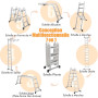 Échelle Multifonctions BM TOOLS BMT-4X3-MULTI en ALU, 4x3 marches - 3,55 m de Long. / Pliable - jusqu'à 150 kg - arti...