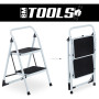 Escabeau 2 marches BM TOOLS BMT-ESC2-ACC, Haut. de travail 47 cm, se range facilement, Marches anti-dérapantes, Robus...