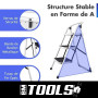 Escabeau 3 marches BM TOOLS BMT-ESC3-ACC, Haut. de travail 69 cm, se range facilement, Marches anti-dérapantes, Robus...