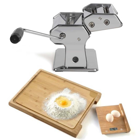 Machine à ravioli et spaghetti Livoo MEN41 avec Balance culinaire, Planche à découper en bamboo Pem SC-380 - capacité...