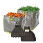 Ramasse Feuilles Manuel par Deux avec 2 SACS DE JARDIN MULTIFONCTIONS - POLYPROPYLÈNE - 100 L