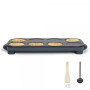 Crêpière Livoo Maxi crêpes party DOC186G 8 mini crêpes Ø 12 cm, 1500W, accessoires inclus coloris Gris