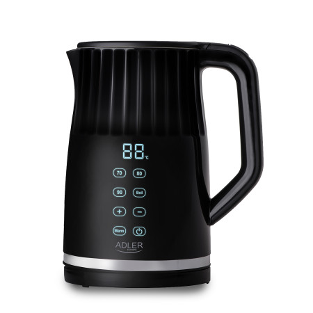 Bouilloire électrique Adler AD 1350 avec affichage LED et régulation de la température - 1.7l - Noir