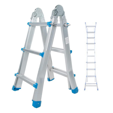 BM TOOLS BMT-4X3-EXT Aluminium Telescopische Ladder - tot 2.9 Meter. Multifunctioneel Opvouwbaar - tot 150kg - Geleed