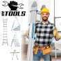 BM TOOLS BMT-4X3-EXT Aluminium Telescopische Ladder - tot 2.9 Meter. Multifunctioneel Opvouwbaar - tot 150kg - Geleed