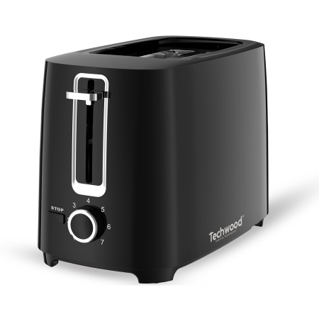Grille-pain Techwood TGP-278BC doté de 2 larges fantes - 700W - Contrôle du brunissage réglable, Tiroir ramasse-miettes