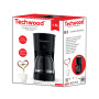 Techwood TCA-158BC - Cafetière 12 - 15 Tasses - Indicateur du niveau d'eau - Verseuse en verre - 750W - Filtre permanent lavable