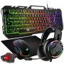 Master pack RGB Spirit of gamer clavier, souris, tapis et casque - Rétro éclairé + Convertisseur console