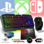 Pack Clavier Pro-K5, souris RGB et tapis PRO pour PS4, XBOX ONE, SWITCH - Convertisseur inclus