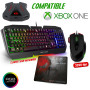Pack Clavier semi mécanique Pro-K5, souris RGB et tapis PRO pour console XBOX ONE - Convertisseur inclus