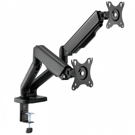 Support double écran articulé MecaMounts Dual pour moniteur PC standard ou incurvé de 17” à 32”
