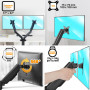 Support double écran articulé MecaMounts Dual pour moniteur PC standard ou incurvé de 17” à 32”