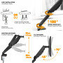 Support double écran articulé MecaMounts Dual pour moniteur PC standard ou incurvé de 17” à 32”