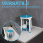 Tabouret de Douche Aidapt VB511RT - Rond avec siège Rotatif et étagère de Rangement. Pieds antidérapants, Plastique léger