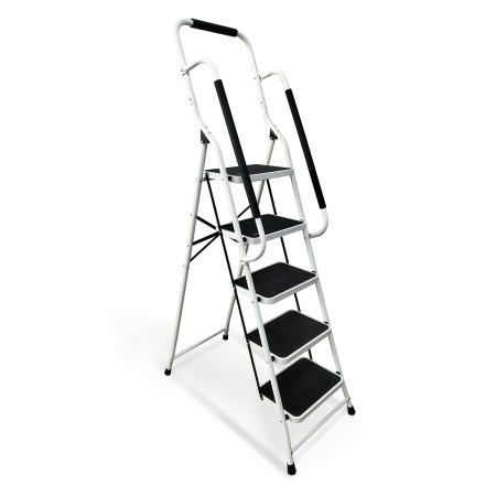 Escabeau avec main courante BM TOOLS BMT-ESC-5-MC, 5 marches - Échelle multi-usage intérieur et à l'extérieur