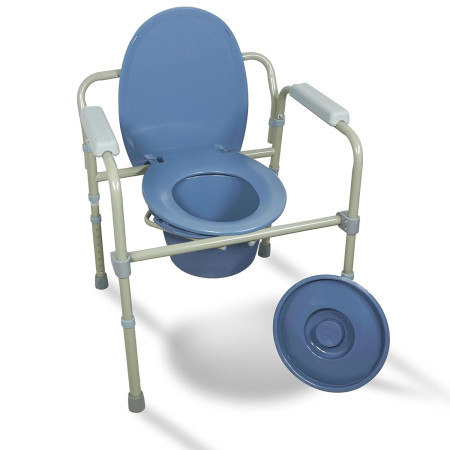 Aidapt Chaise percée, chevet, salle de bain, hauteur réglable, siège de toilette et couvercle, seau percée, pot de chambre