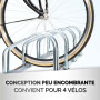 Support Vélo Râtelier DUNLOP - Range Vélo Sol ou Mural 4 Vélos - Support Garage Compact & Robuste - Montage Facile