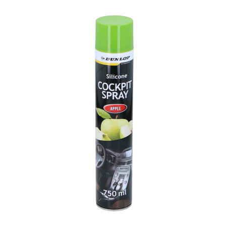 Spray Cockpit 750ml Pomme DUNLOP - Nettoyant Tableau de Bord Auto, Parfum Pomme Longue Durée, Protège & Entretien Intérieur