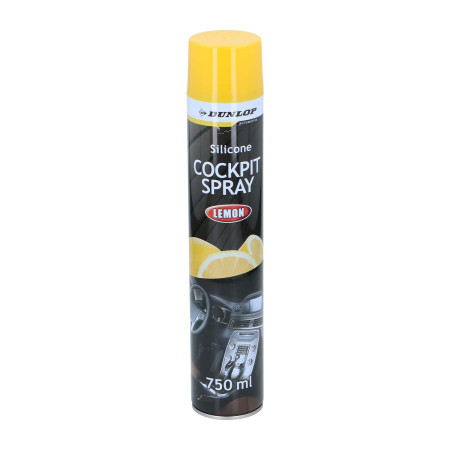 DUNLOP Spray Cockpit 750ml Citron - Nettoyant Auto Parfum Frais, Fini Brillant, Entretien Intérieur & Tableau de Bord