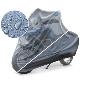 DUNLOP Housse Moto Taille L 228x99x124cm - Bâche Extérieure Étanche, Robuste & Légère, Protection Intempéries Longue Durée