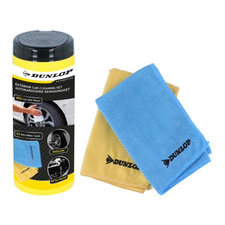 DUNLOP Lingettes Nettoyantes Voiture 35x35cm,  Microfibre 250gsm,  Intérieur & Extérieur,  Nettoyage Sans Traces
