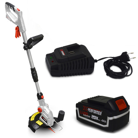 Coupe bordures à batterie 20V - X-Performer XPCB20LI-T - Tête de coupe 5 positions + Batterie 4 Ah et chargeur