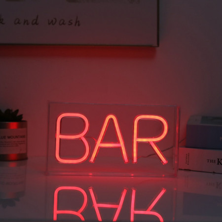 Lampe Néon LED I-Total XL2761 Rectangulaire avec prise USB idéal pour Chambre, Décoration