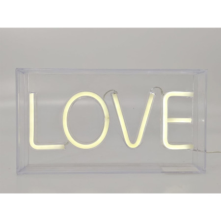 I-TOTAL® - Panneau LED Rectangulaire avec prise USB idéal pour Chambre (LOVE)