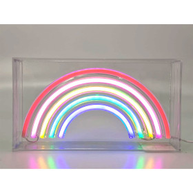 Panneau LED I-Total XL2764 Rectangulaire avec prise USB idéal pour Chambre Motif ARC-EN-CIEL, Décoration