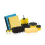 DUNLOP Kit de Nettoyage Roue pour Voiture 7 Pièces - Brosse Jantes Chenille, Éponge XL, 2 Microfibre 300gsm, Nettoyage Voiture