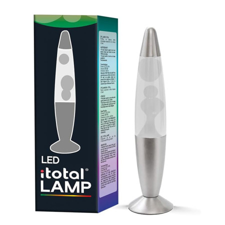 Lampe à lave LED avec résistance chauffe cire, sans ampoule (VERT, BASE ARGENT, CIRE BLANCHE)