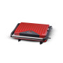 Techwood TPG-755 - Panini Grill Rouge 750 W avec pieds anti dérapant, Plaque grill anti-adhésive