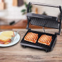 Panini Grill Rouge 750 W avec pieds anti dérapant, Plaque grill anti-adhésive - Techwood TPG-755
